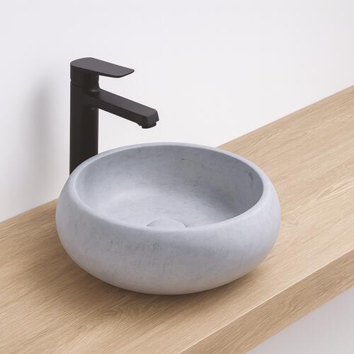 Vasque ronde à poser SORA en céramique Ø36 x h.12 cm -  Béton